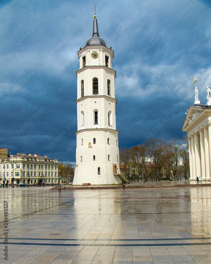 Bell Tower and Basilica on Cathedral Square, Vilnius, Lithuania