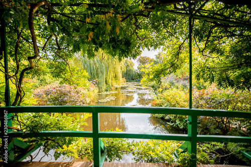 Landscape view on the beautiful Claud Monet's garden, famous french impressionist painter in Giverny town in France photo
