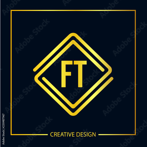 Initial FT Letter Logo Template Design