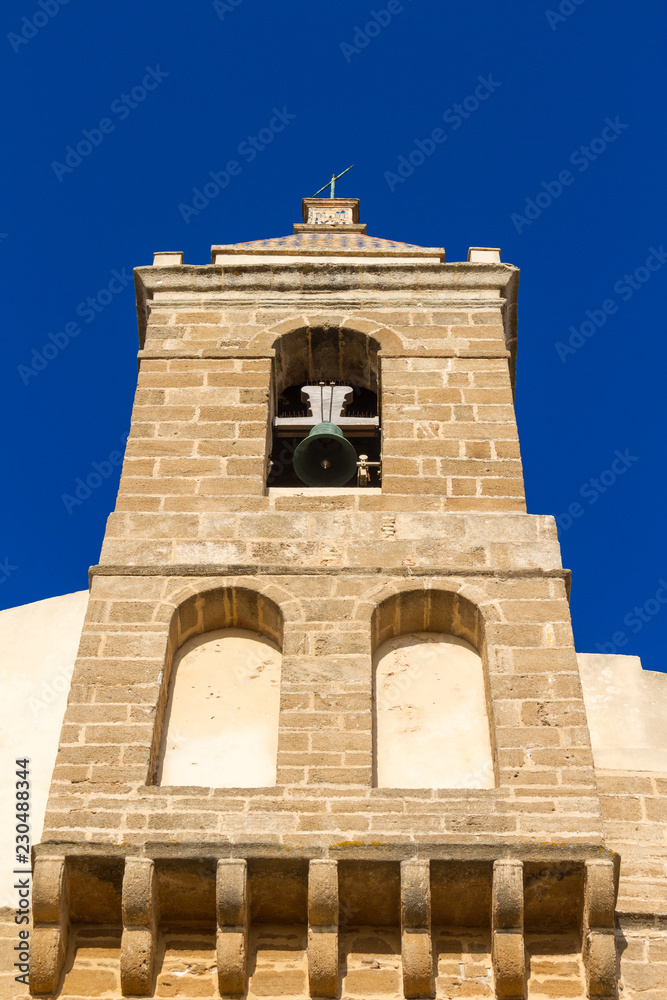 The bell tower of Parroquia Nuestra Señora de la O in Rota Spain.