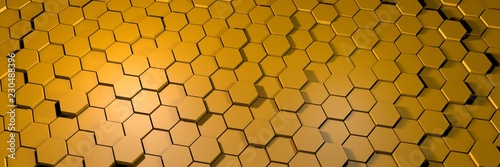 Stylish hexagon header Background /orange