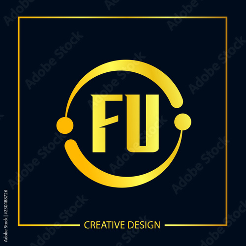 Initial FU Letter Logo Template Design