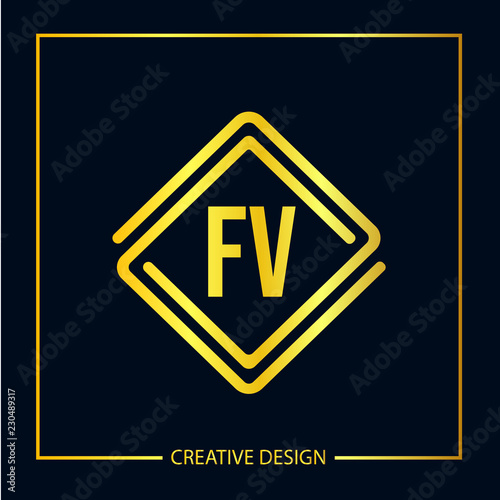 Initial FV Letter Logo Template Design