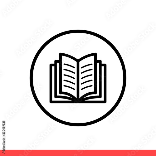 Book vector icon, Modern flat sign isolated on white background