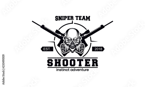 Sniper Team Logo,Skull Logo,Games Logo Template