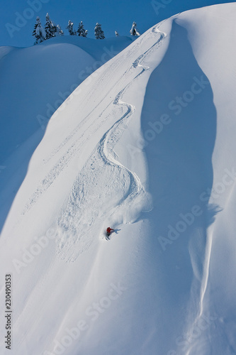 Skier on Mount Baker at North Cascades National Park, Washington, USA