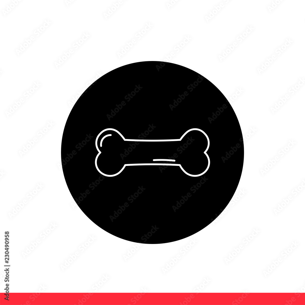 Dog bone vector icon, Modern flat sign isolated on white background Dog bone vector icon, Modern flat sign isolated on white background