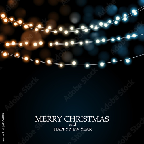 Abstract Winter Snow New Year and Merry Christmas Natural Background. Vector Illustration