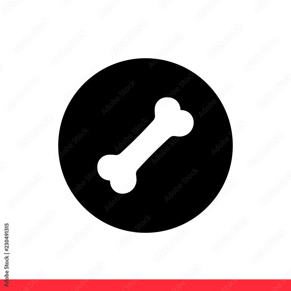 Dog bone vector icon, Modern flat sign isolated on white background Dog bone vector icon, Modern flat sign isolated on white background