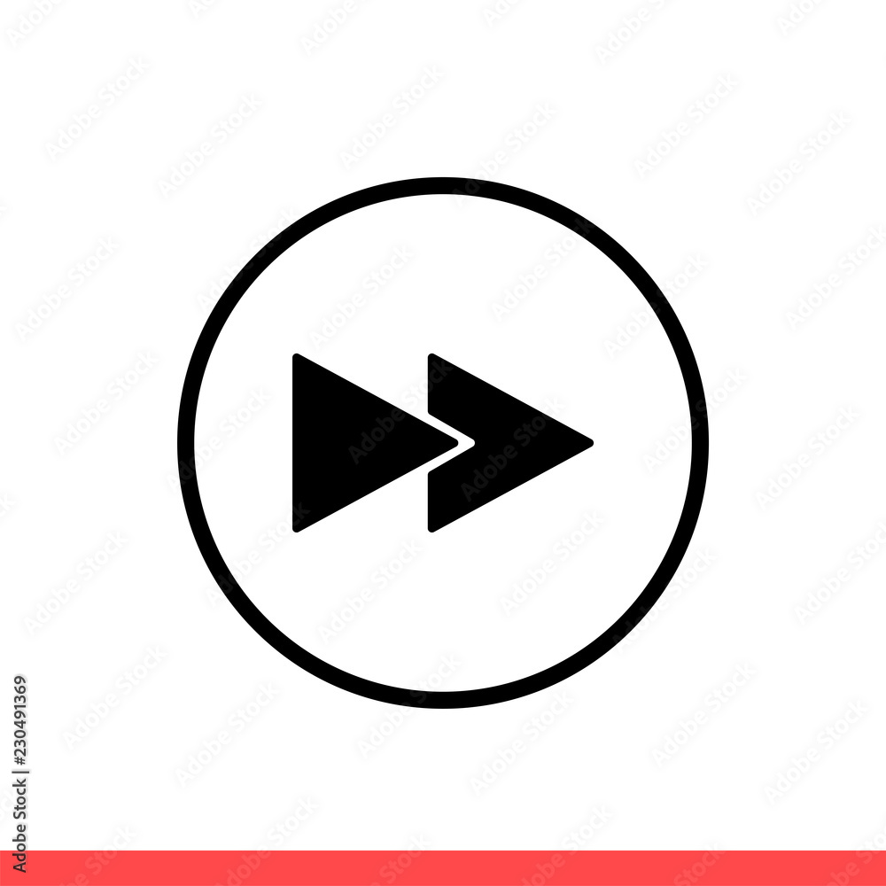 Fast forward vector icon, Modern flat sign isolated on white background Fast forward vector icon, Modern flat sign isolated on white background