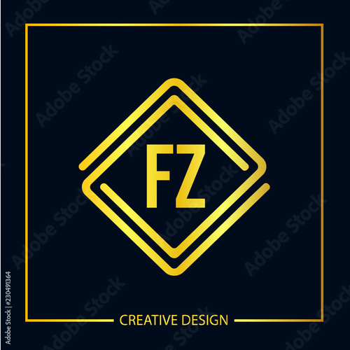 Initial FZ Letter Logo Template Design
