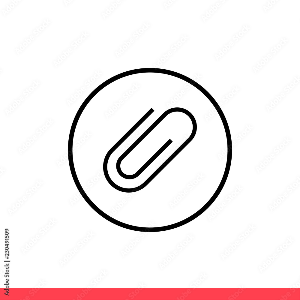 Paper clip vector icon, Modern flat sign isolated on white background Paper clip vector icon, Modern flat sign isolated on white background