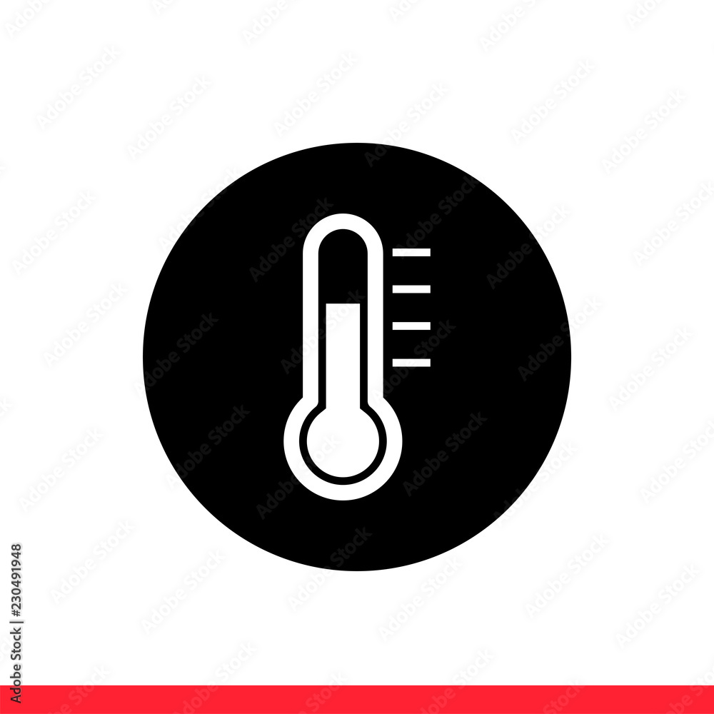 Thermometer vector icon, Modern flat sign isolated on white background Thermometer vector icon, Modern flat sign isolated on white background
