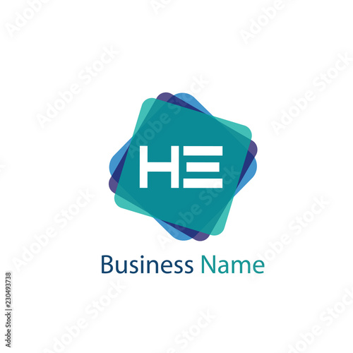 Initial Letter HE Logo Template Design