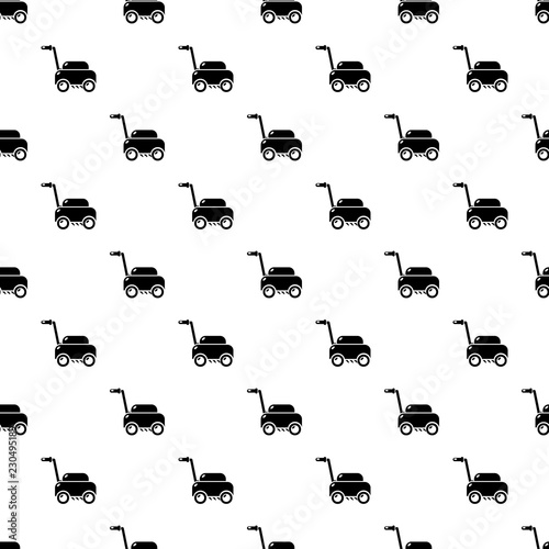 Lawn mower machine pattern vector seamless repeating for any web design