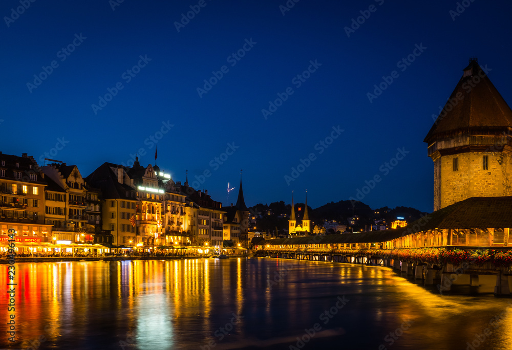 Night time on the Lake in Lucerne
