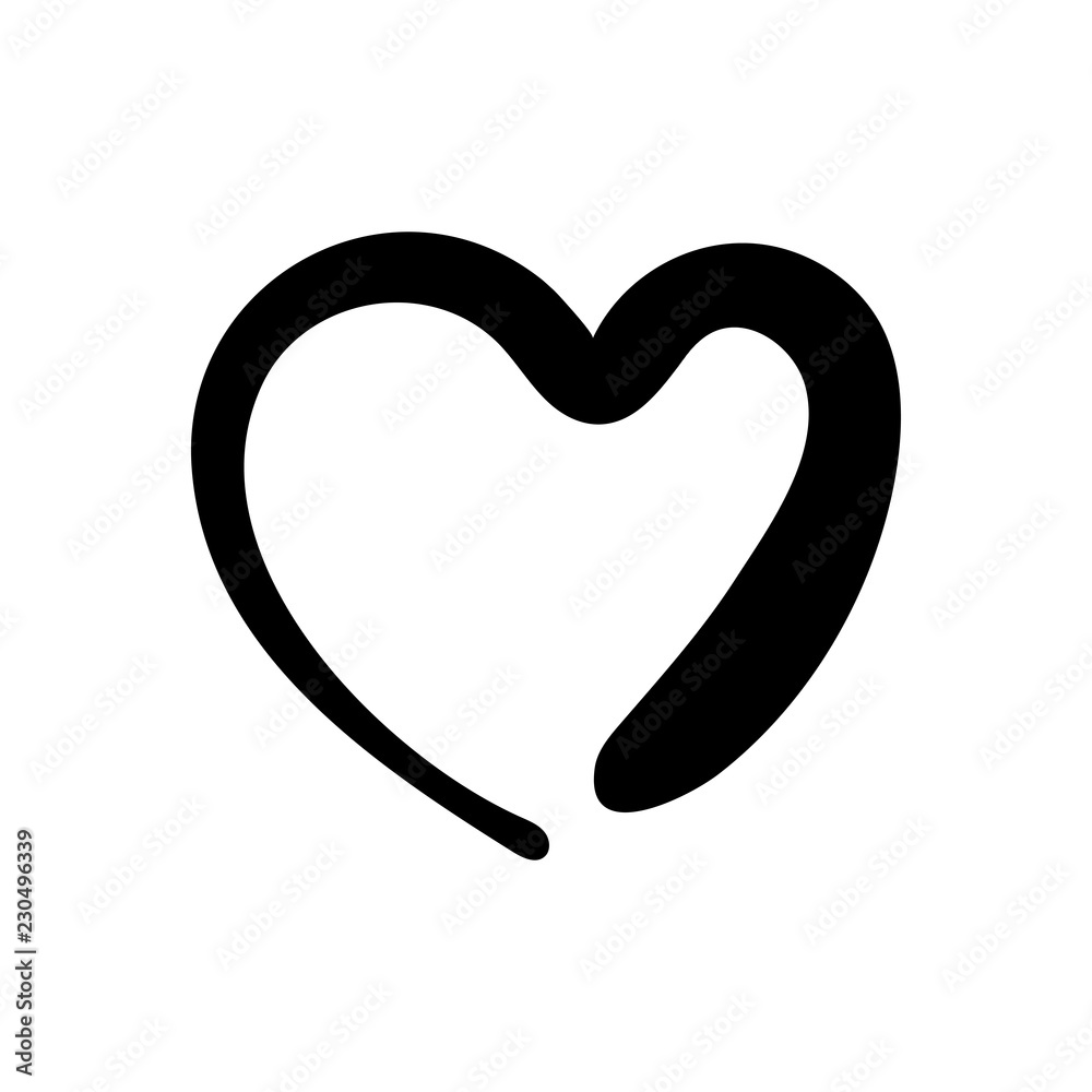Vector Illustration. Hand drawn heart. Handdrawn rough marker heart isolated on white background. Illustration for your graphic design Vector Illustration. Hand drawn heart. Handdrawn rough marker heart isolated on white background. Illustration for your graphic design