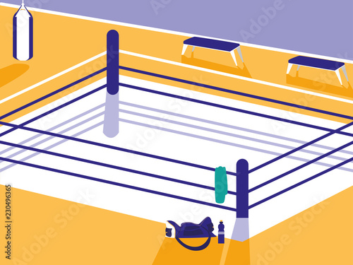 boxing ring scene icon