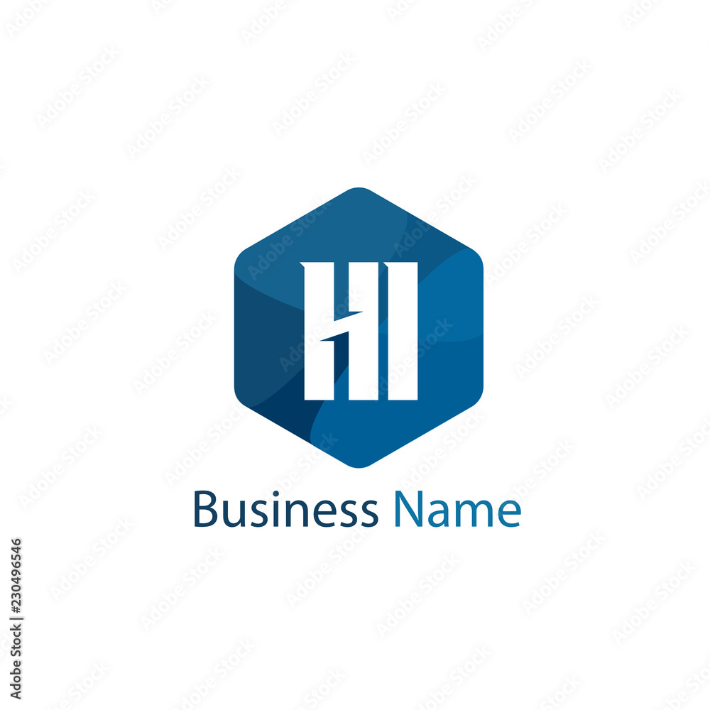 Initial Letter HI Logo Template Design