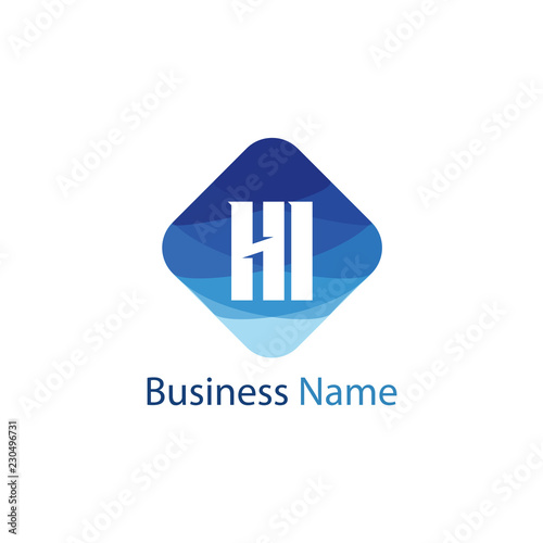 Initial Letter HI Logo Template Design