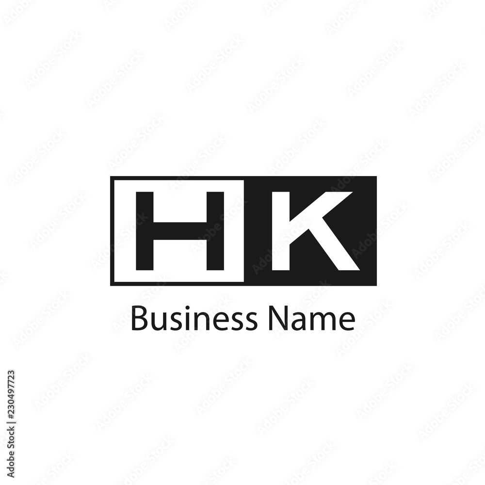 Initial Letter HK Logo Template Design