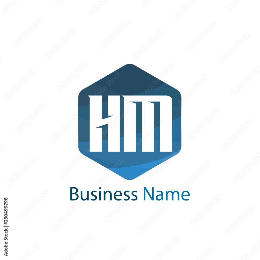 Initial Letter HM Logo Template Design Initial Letter HM Logo Template Design