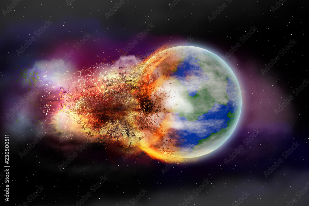 Obraz premium Planet Erde wird zerstört