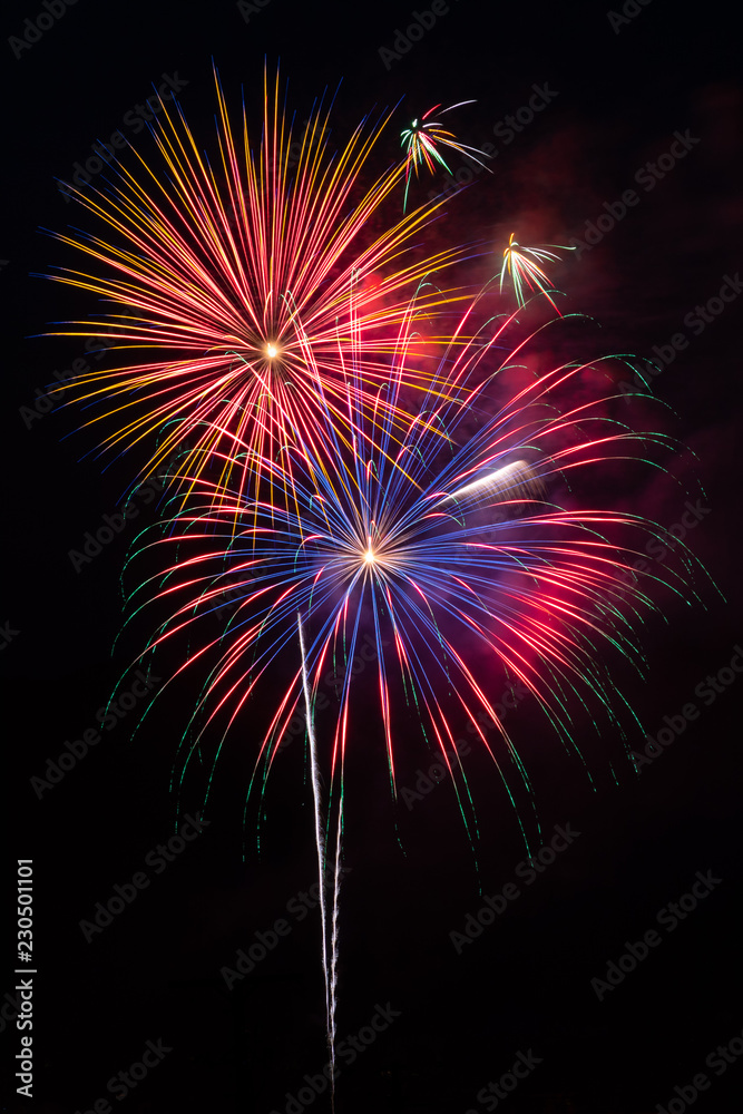 Red & Blue Fireworks Red & Blue Fireworks