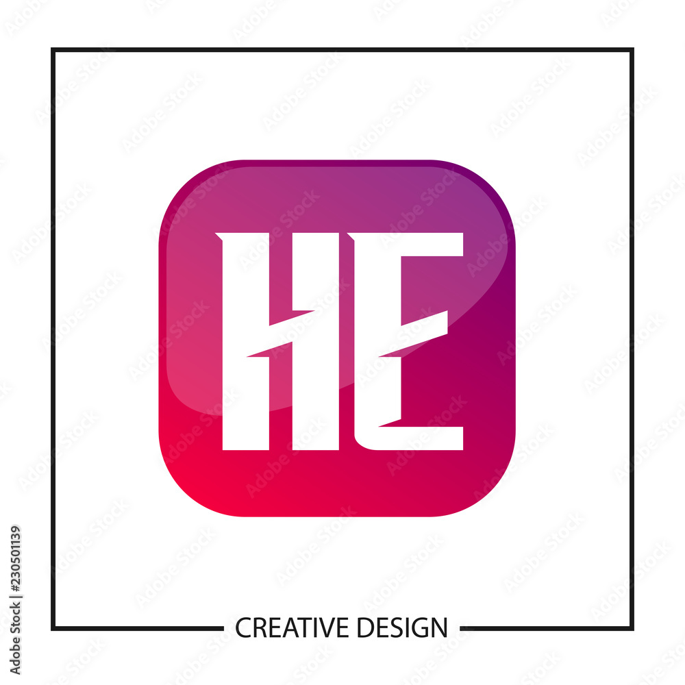 Initial Letter HE Logo Template Design