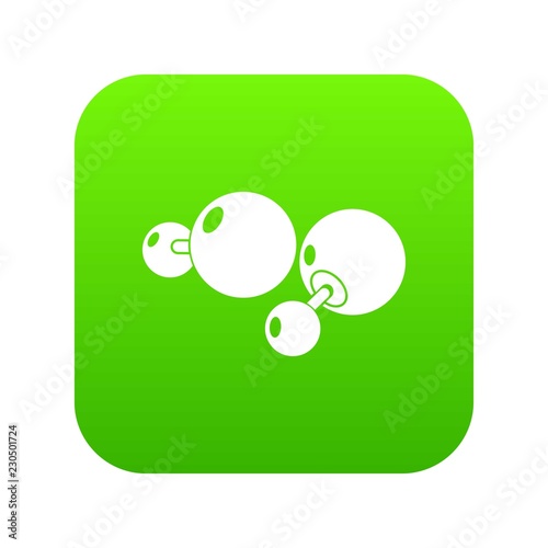 Fashion earrings icon green vector isolated on white background