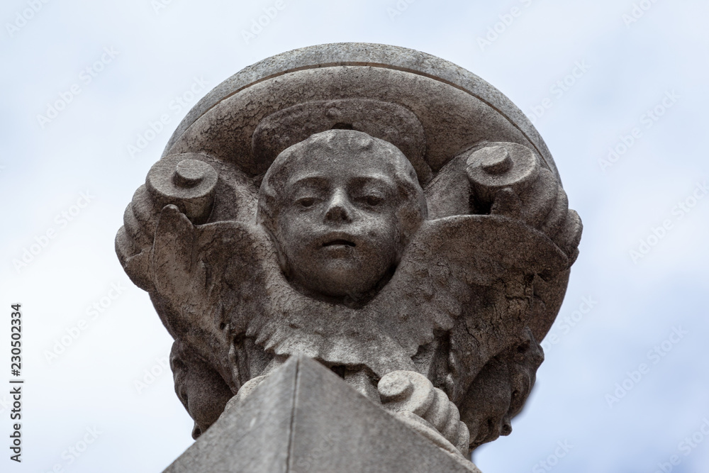 Obraz premium Headshot statue in cemetery