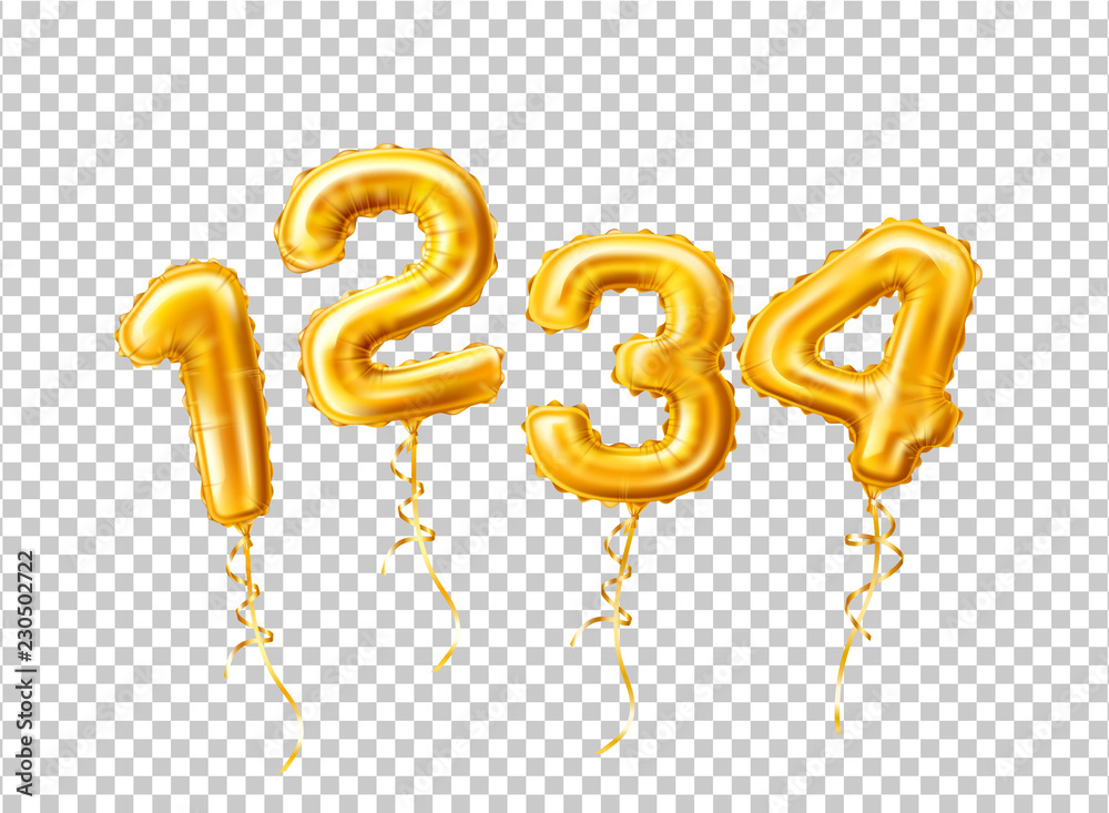 Vector realistic 1 2 3 balloon number for a party Vector realistic 1 2 3 balloon number for a party