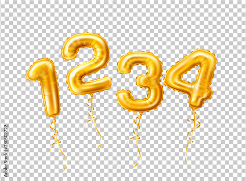 Vector realistic 1 2 3 balloon number for a party