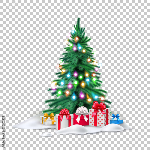 Vector christmas tree, xmas new year design
