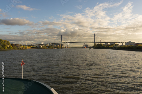 Obraz na płótnie Köhlbrandbrücke Hafen w salonie