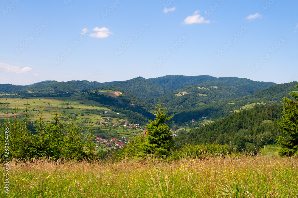 Landscape of Pieniny mountains
