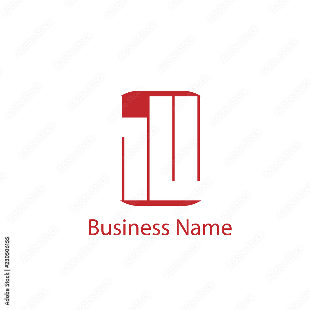 Initial Letter HW Logo Template Design