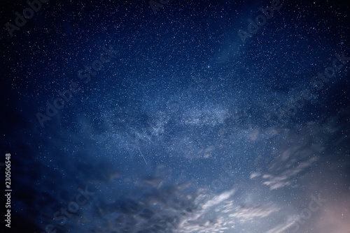 Fototapeta Naklejka Na Ścianę i Meble -  Night amazing sky with lot of shiny stars, natural abstract astro background