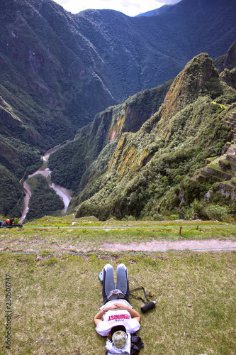 Siesta en el Machu Picchu.