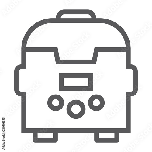 Multicooker line icon, kitchen and household, appliance sign, vector graphics, a linear pattern on a white background.