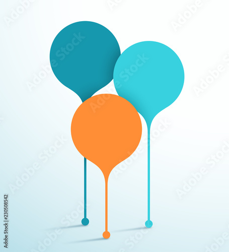 3 Step Vector Text Box Shapes 3d Infographic Template