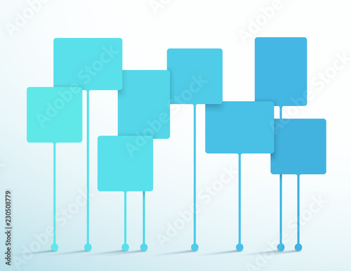Text Box Blue Overlap Vector 3d Infographic Template