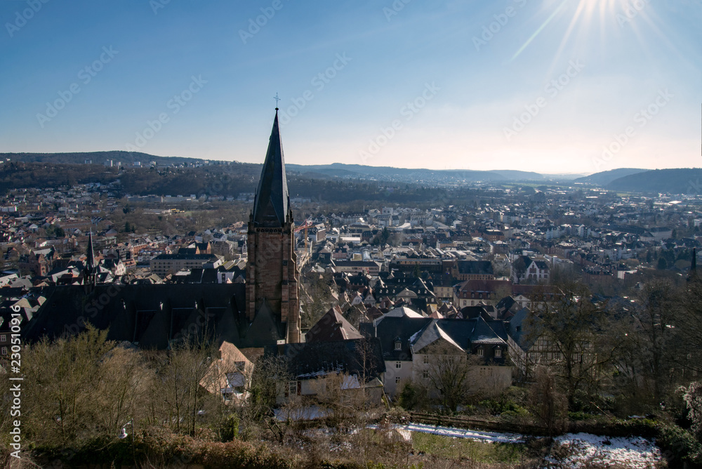 Blick über Marburg, Hessen, Deutschland 