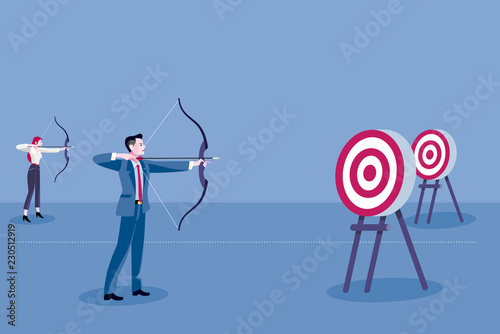 Gender discrimination concept with targets