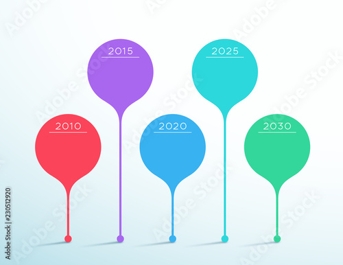 Timeline Colorful Vector 3d Circle Infographic Template