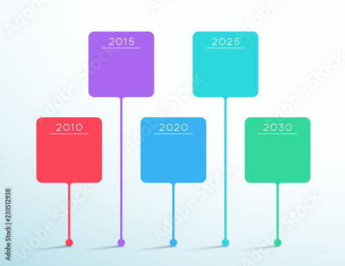 Timeline Colorful Vector 3d Box Infographic Template