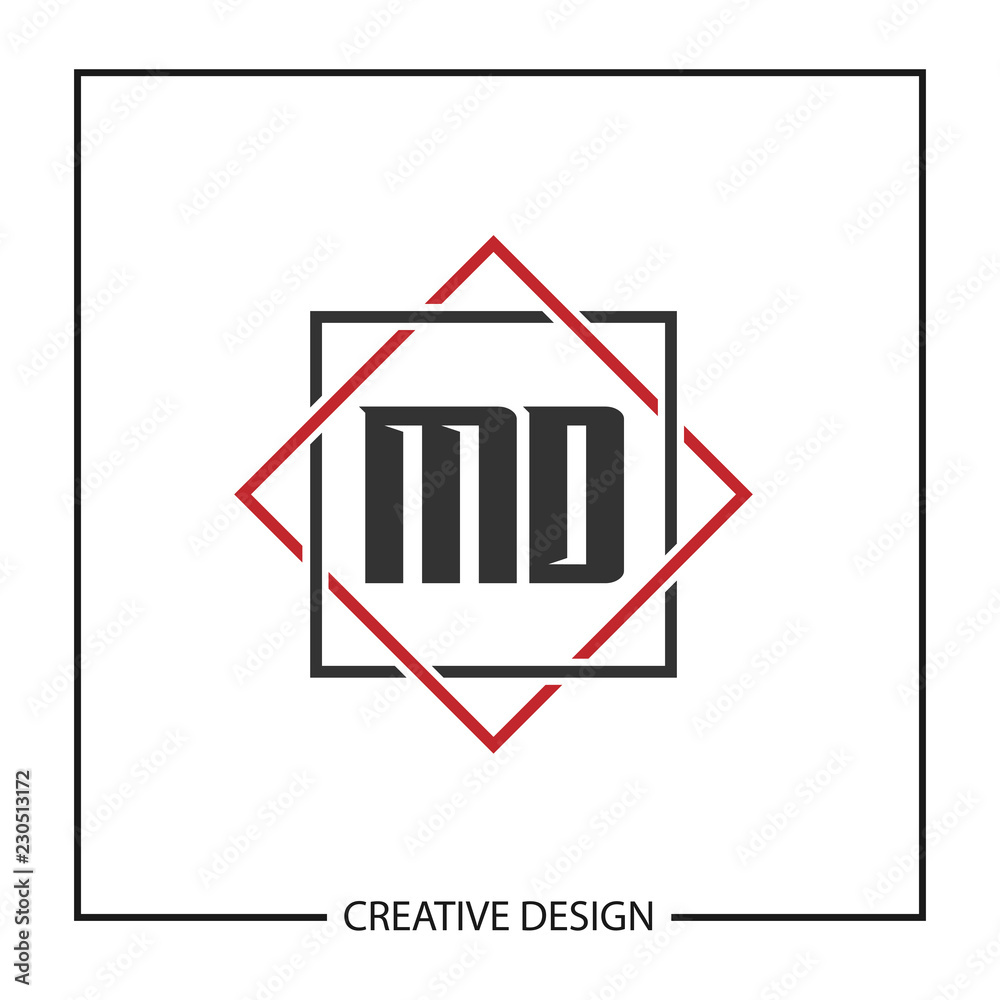 Initial Letter MD Logo Template Design