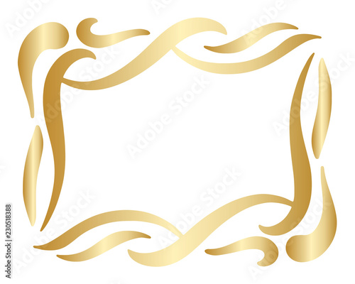 Simple Gold Vector Hand Drawn Border