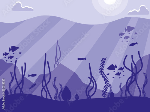 tropical seascape scene icon