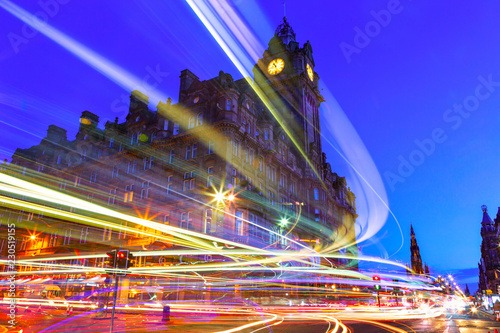 Edinburgh at night scene with Speed of Lights